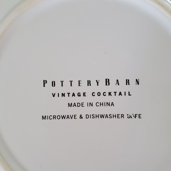 2 Pottery Barn Vintage Posters 8 inch Cocktail Plates - Picture 4 of 4